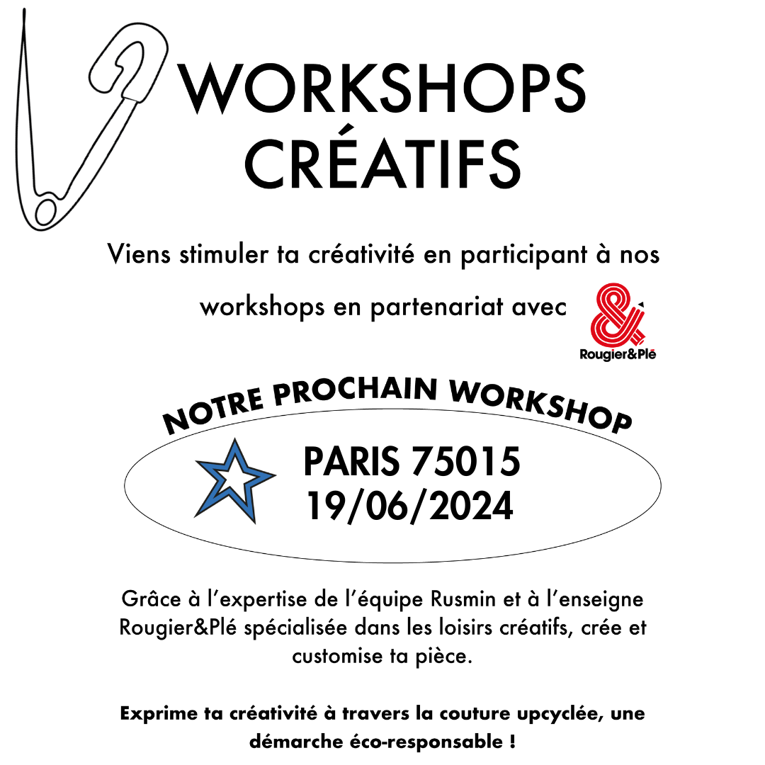 Workshop Upcycling Rusmin x Rougier&Plé - Paris 15e (19/06/2024)