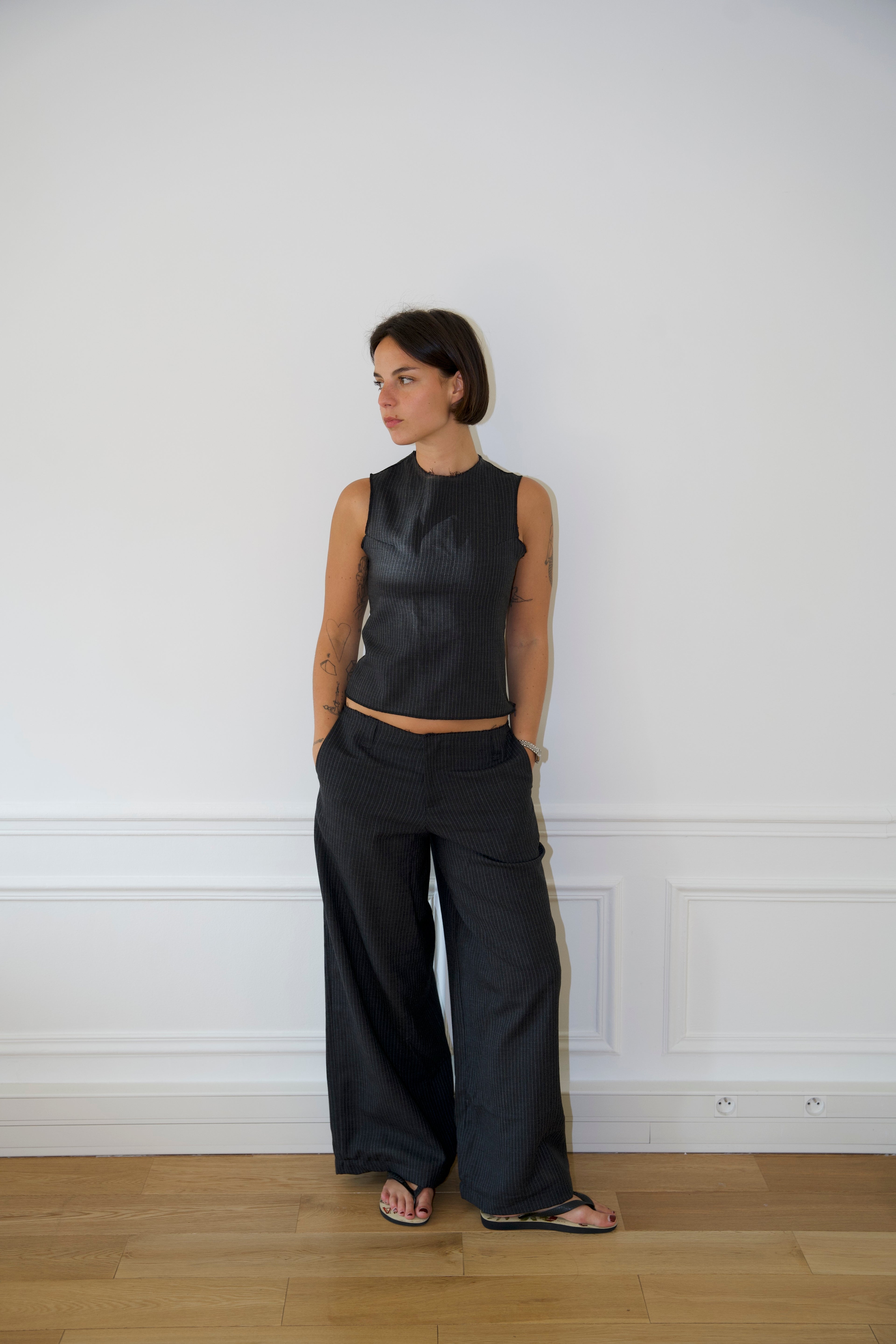 Top sans manches bords effilés Charlie